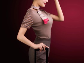 韩亚航空空姐制服模特性感身材制服写真